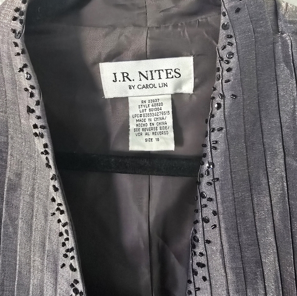 COPY - J.R. Nites Carol Lin Jacket Tank Set 2-Pc Taupe Bead 3/4 Sleeve Cuff Wom… - Picture 6 of 16